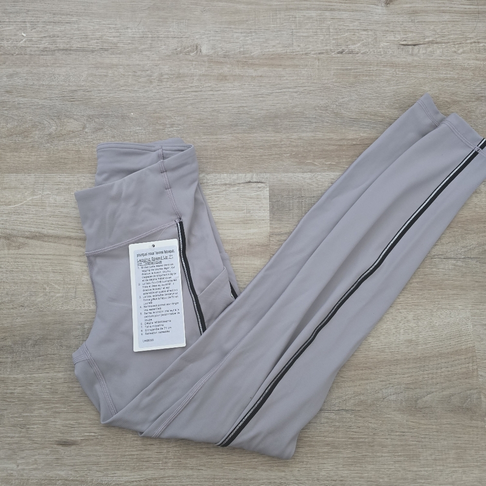 Lululemon 28" Speed Up Metallic Leggings - Size 4 NWT